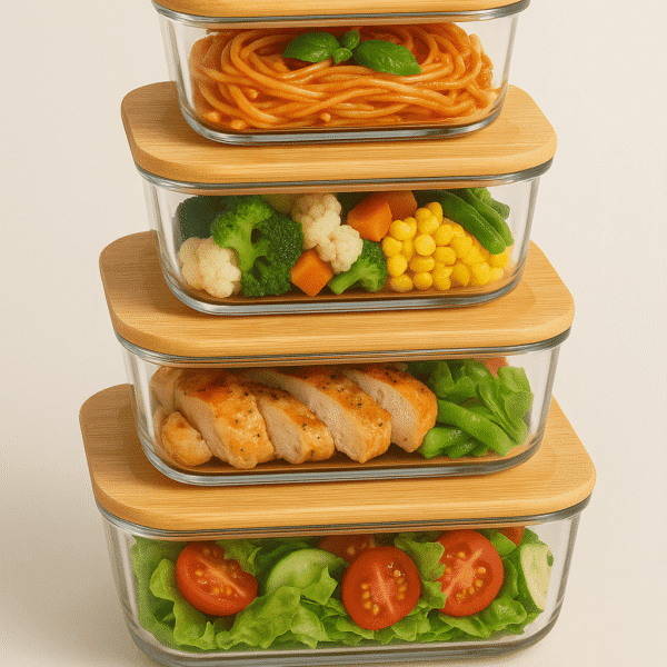 ظرف غذا پیرکس درب بامبو یونیک کد 1407