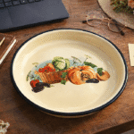 بشقاب لعابی گلدار سایز 16 لبه دار