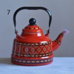 کتری لعابی طرحدار رنگی - Image 3