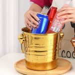 سطل یخ استیل طلایی