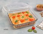 ظرف پیرکس مربع درب دار لیمون