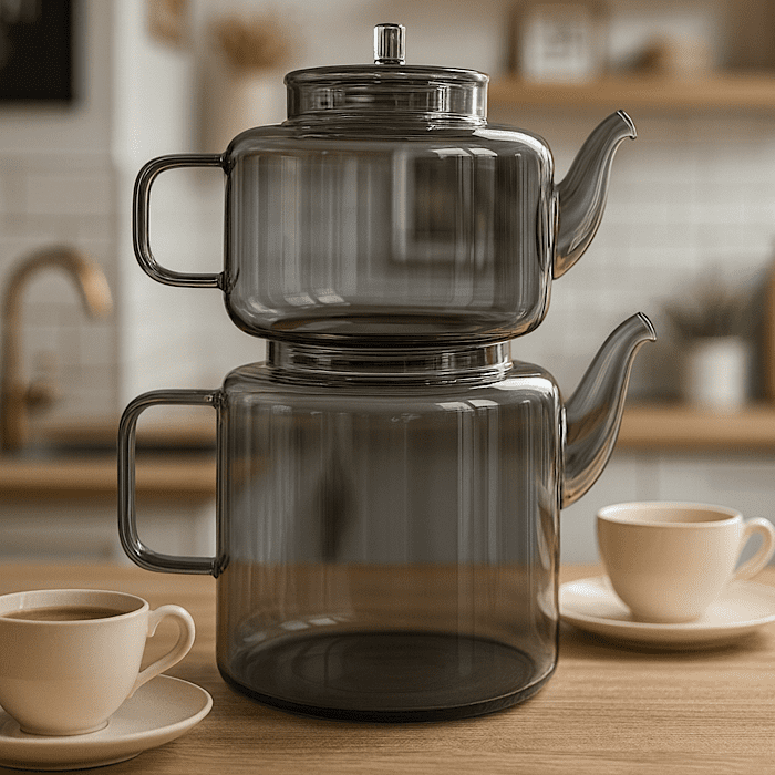 IMG_5151 کتری قوری پیرکس ناتالی طرح دار - Image 2