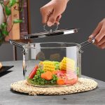 قابلمه پیرکس دسته استیل