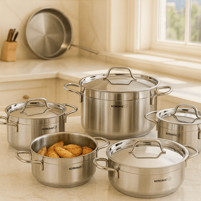 سرویس قابلمه استیل کرکماز 1610