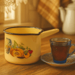 شیرجوش لعابی لبه دار طرح کدو