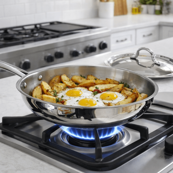 تابه استیل دربدار تک دسته آریستو