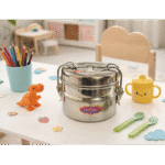 ظرف غذا استیل مینی دو خانه