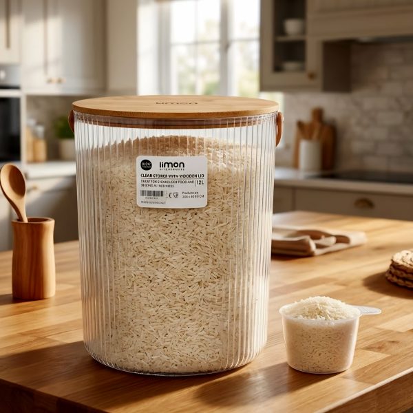 سطل برنج 12 لیتر درب چوبی شیاردار